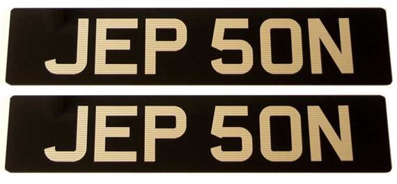Number Plate Acrylic Black/Silver Ribbed Pair - RX1365A